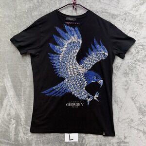 Black and blue Avenue George eagle tee size Large #streetwear
